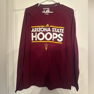 Adidas Arizona State Hoops Maroon Long Sleeve Shirt